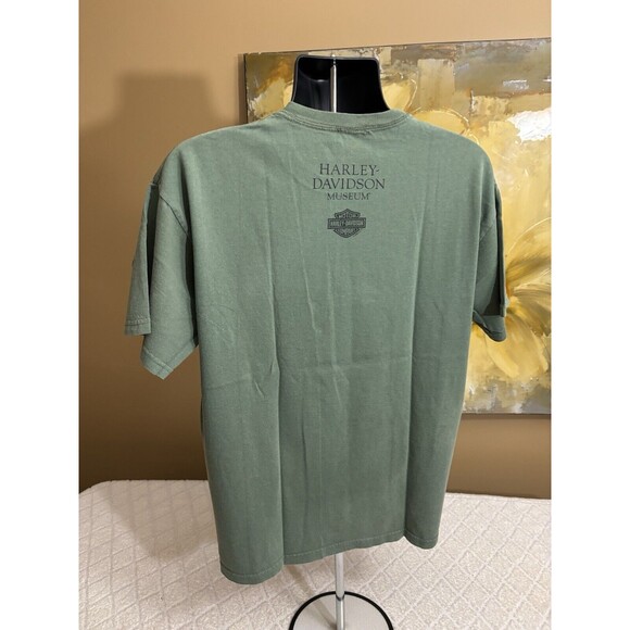 Vintage Harley Davidson Museum 2008 Graphic 2 Sided Green Tee Men’s Size L - Picture 14 of 16